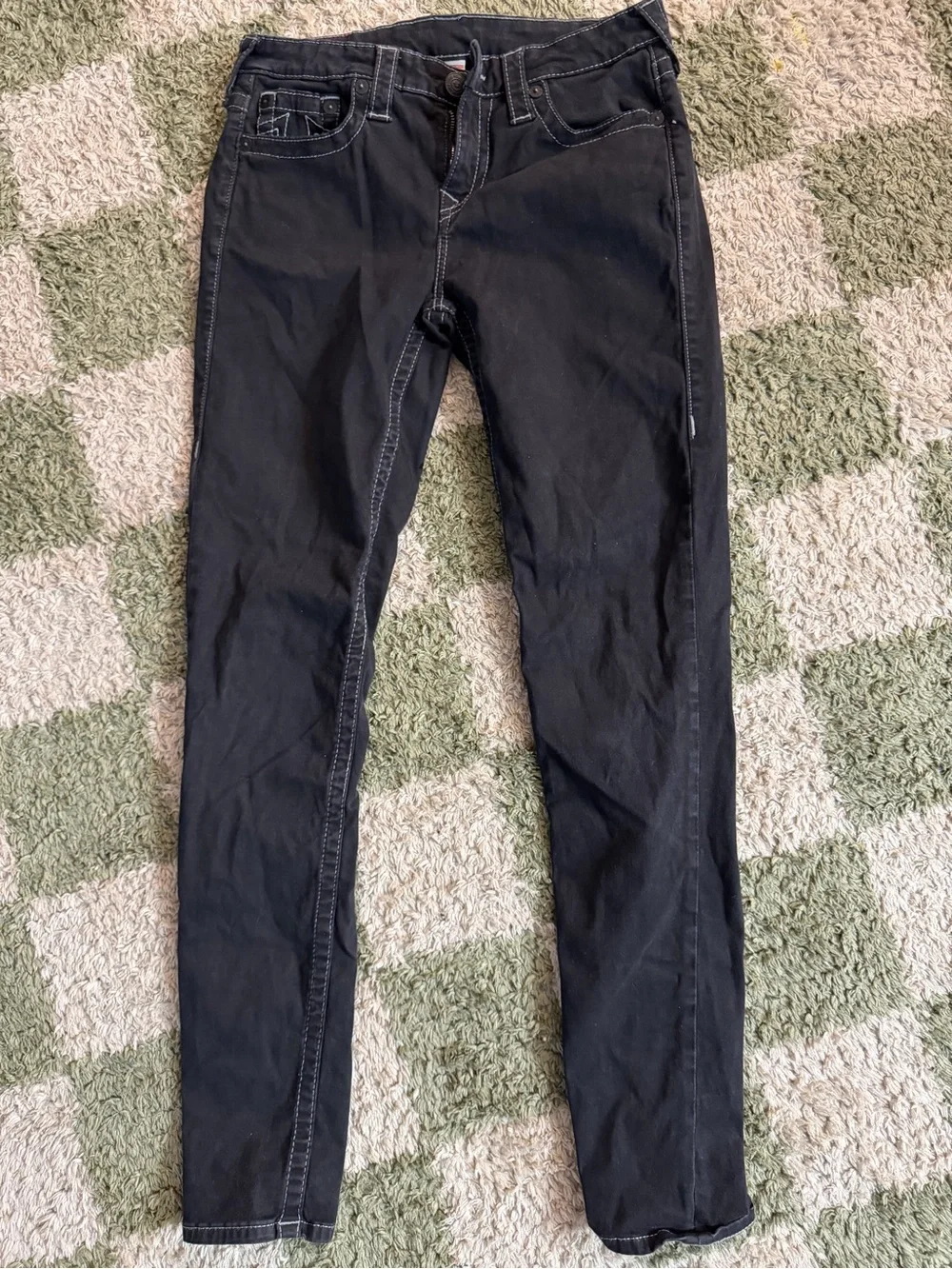 True Religion Men's Black Skinny Jeans - Stretch Slim Fit